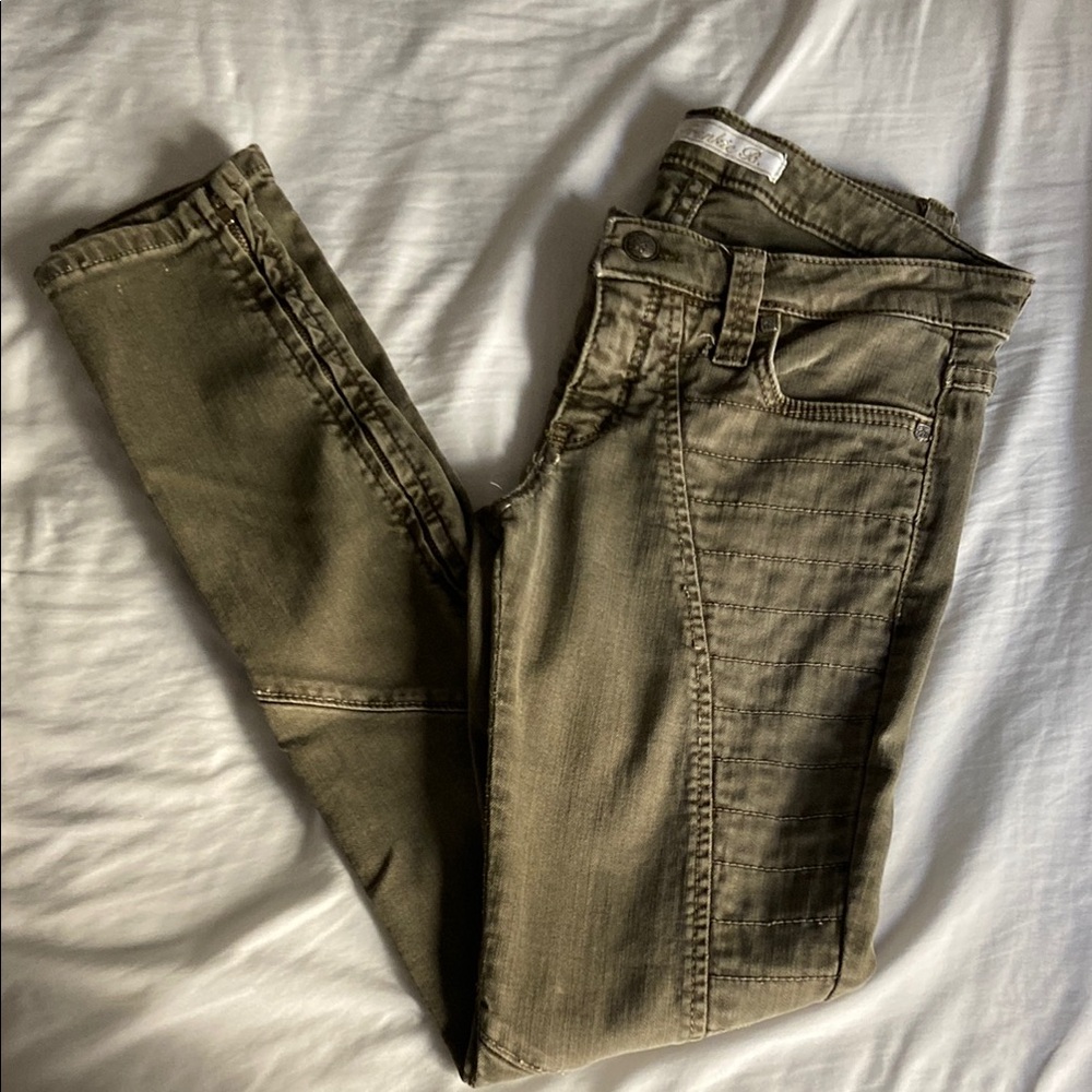 Frankie B Olive Green Skinny Jeans sz 26